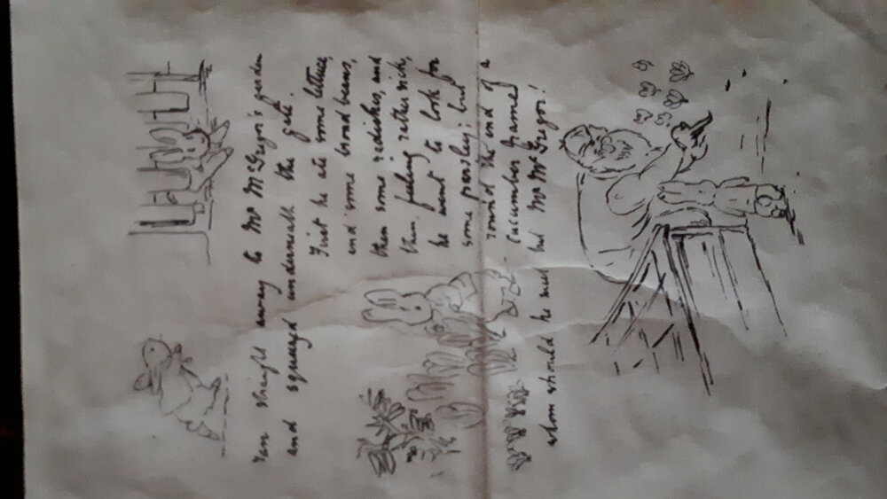 Beatrix Potter, scrisoarea cu prima poveste despre Peter Iepurașul